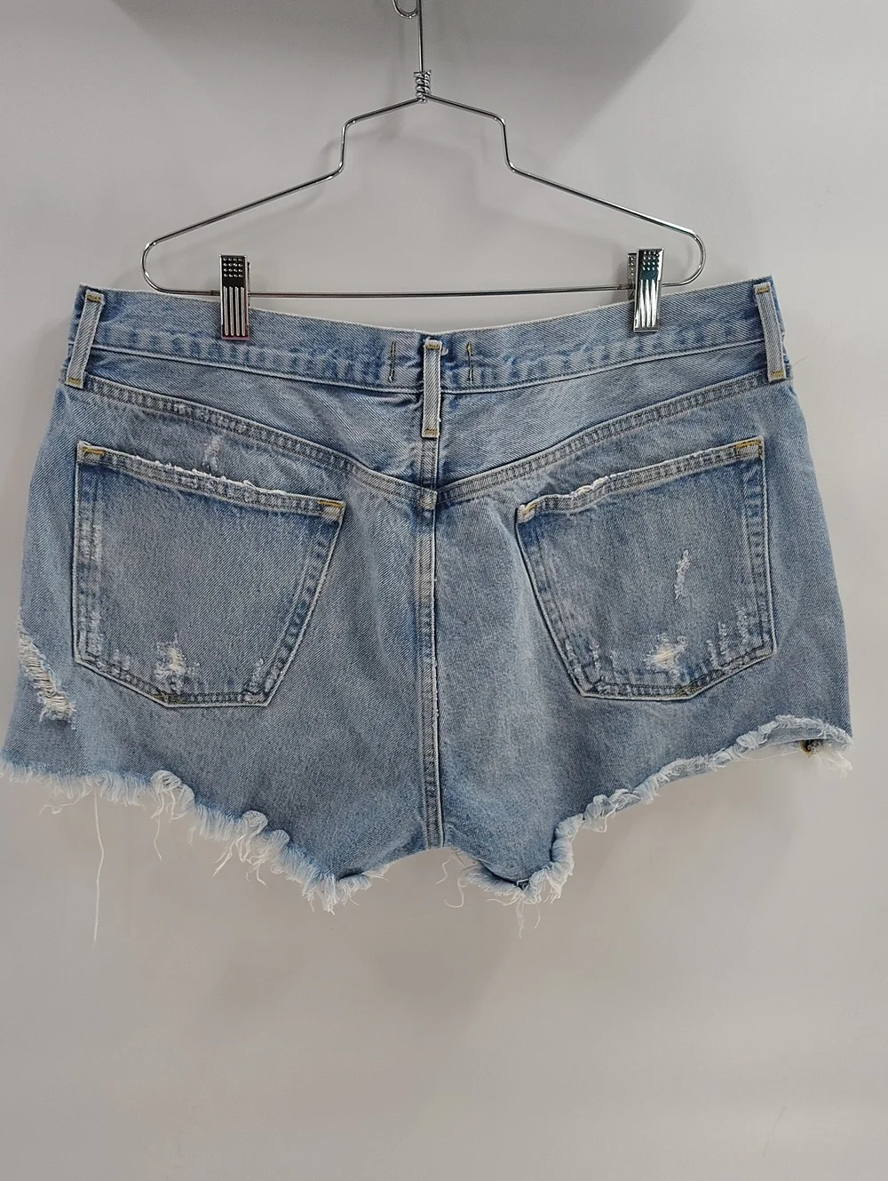 AGOLDE Parker Vintage Cut-Off Denim Shorts 32 Button Up